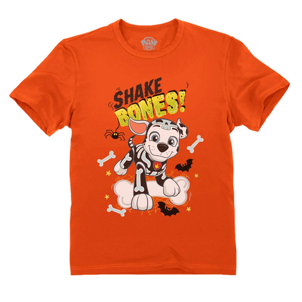 Paw Patrol Marshall Halloween Bones Toddler Kids T-Shirt - Orange 1