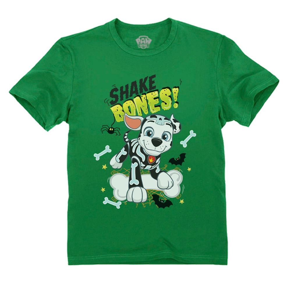 Paw Patrol Marshall Halloween Bones Toddler Kids T-Shirt - Green 3