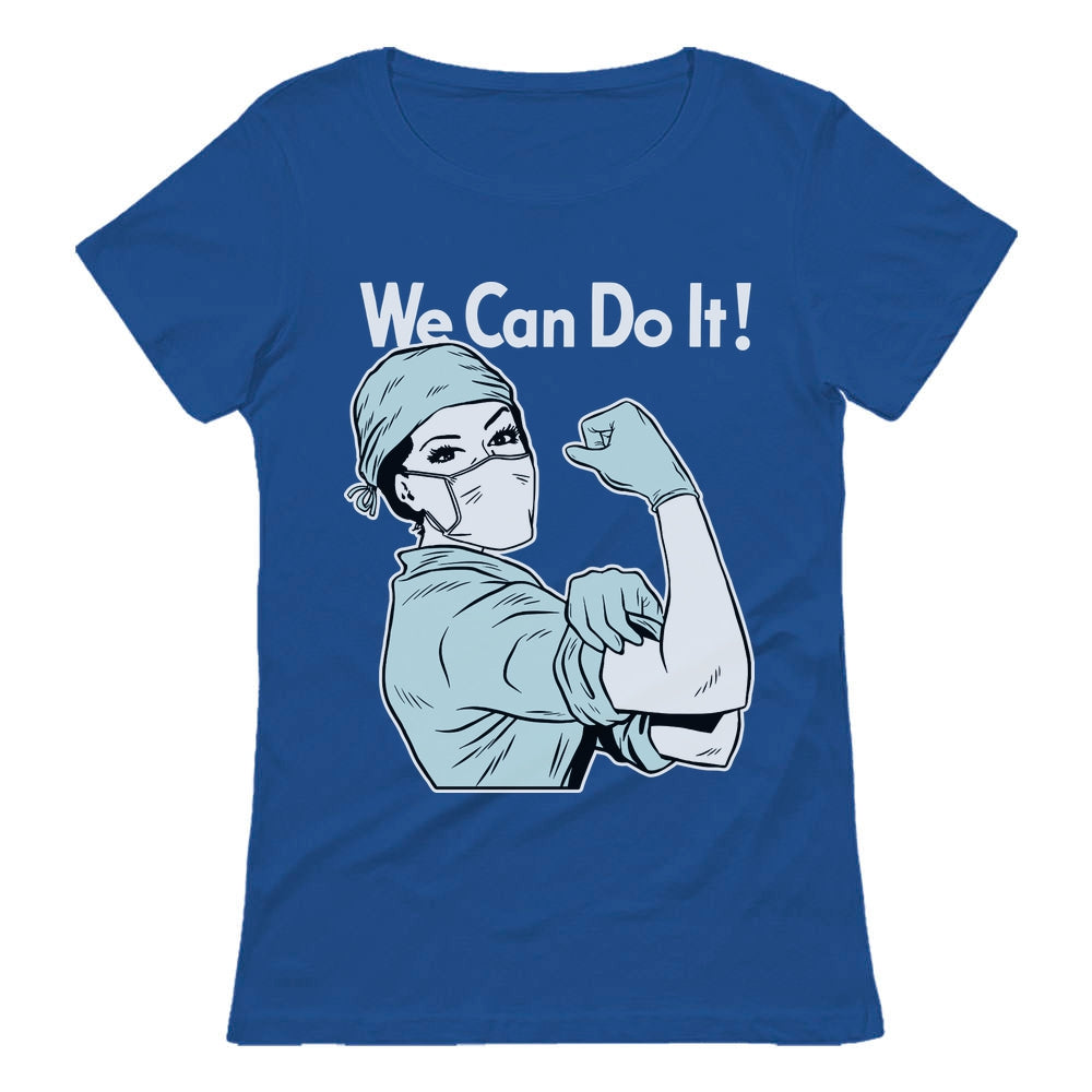 Gift for Nurse Medical Tattoo Nurse Support Feminist We Can Do It Women T-Shirt - Blue 2