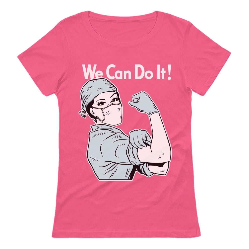 Gift for Nurse Medical Tattoo Nurse Support Feminist We Can Do It Women T-Shirt - Pink 3