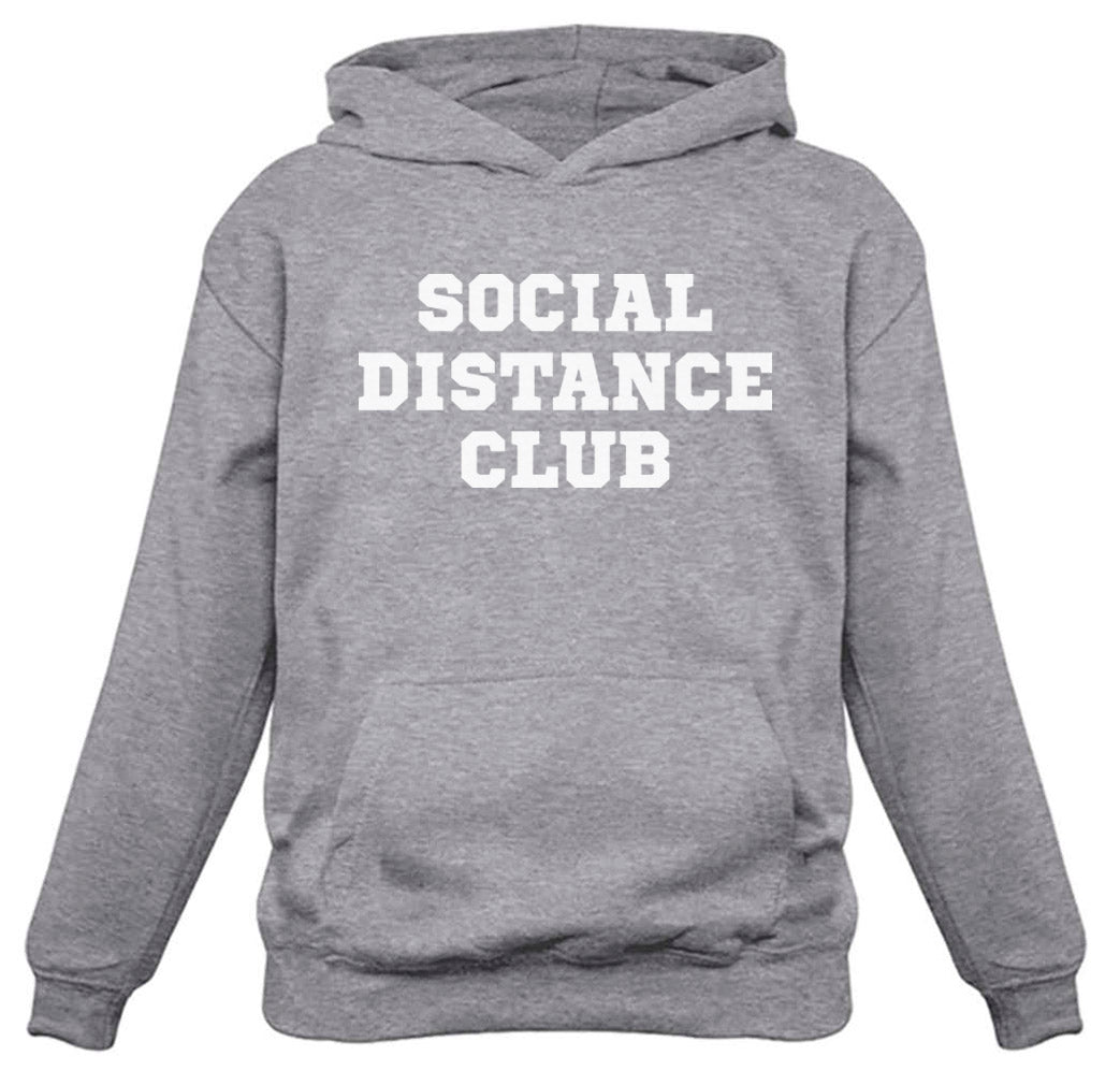 Social Distance Club Hoodie Funny Quarantine Introvert Men and Women Pullover - White/Gray 3