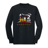 Thumbnail 2 Year Old Boy 2nd Birthday Outfit Two Train Toddler Kids Long sleeve T-Shirt Black 1