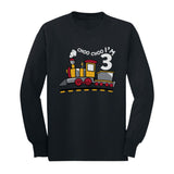 3 Year Old Boy Choo Train 3rd Birthday Outfit Toddler Kids Long sleeve T-Shirt 
