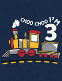 Thumbnail 3rd Birthday 3 Year Old Boy Choo Train 3/4 Sleeve Baseball Jersey Toddler Shirt Purple 6