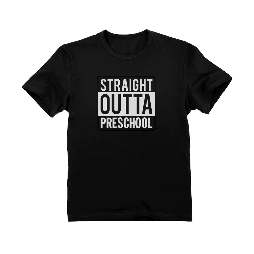 Straight Outta Preschool Graduation T-Shirt - Black 1