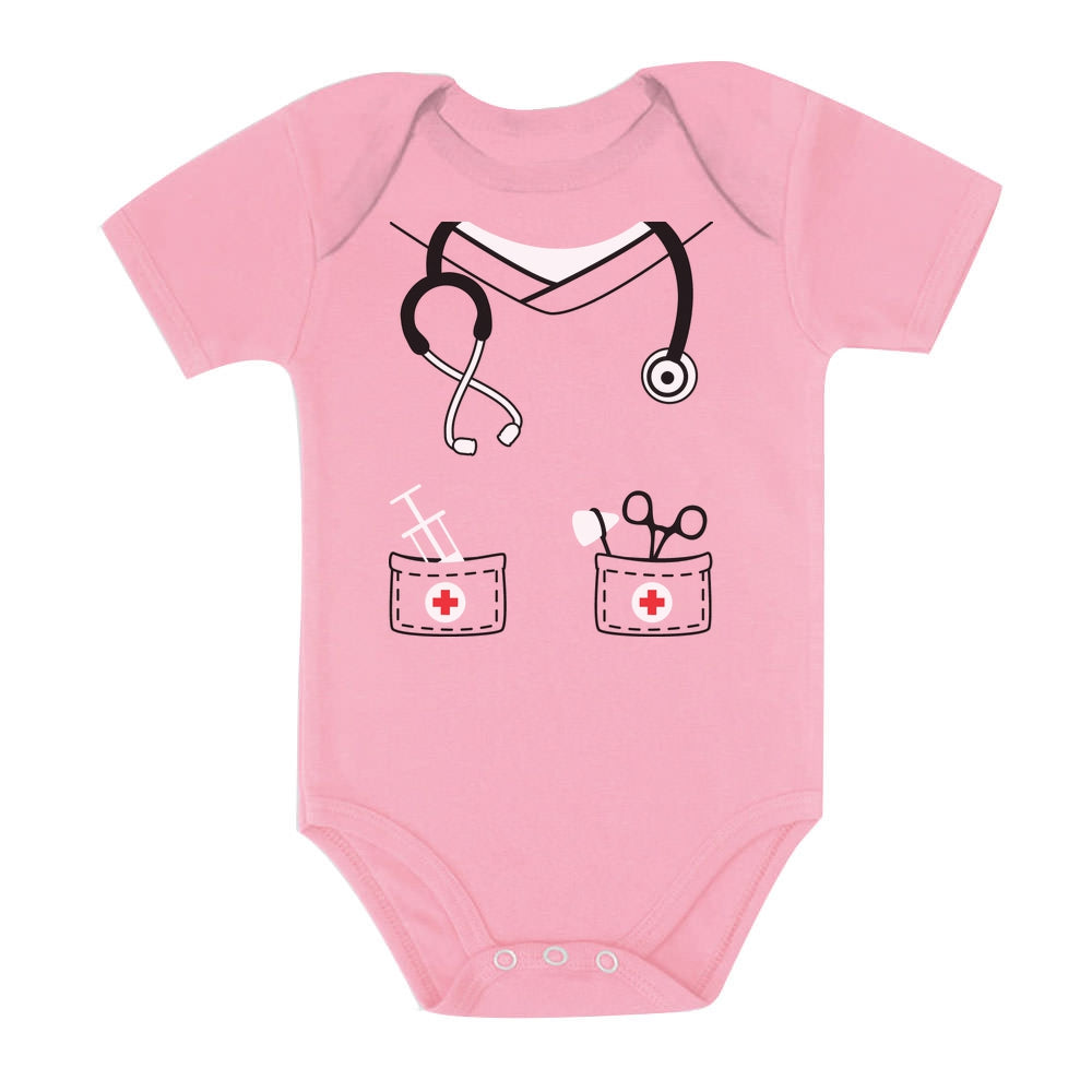 Doctor, Nurse Physician Costume Baby Bodysuit - Pink 2