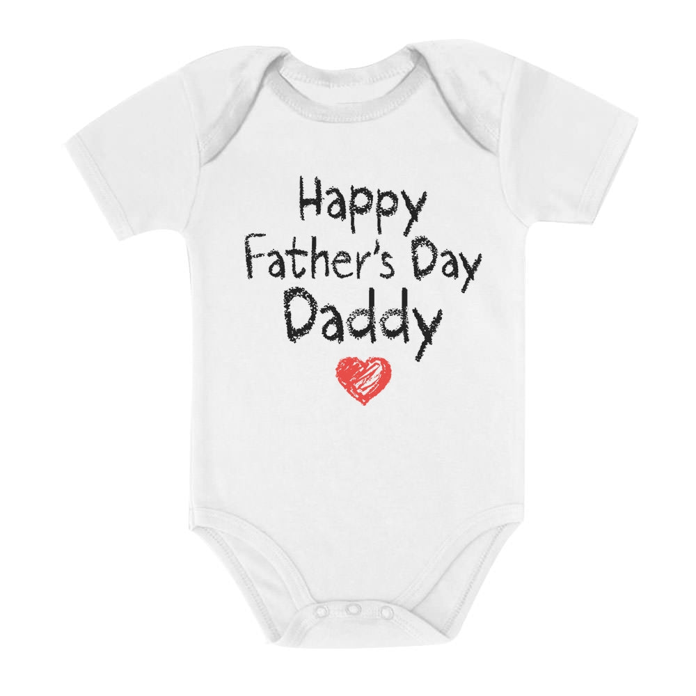 Happy Father's Day Daddy Baby Bodysuit - White 2