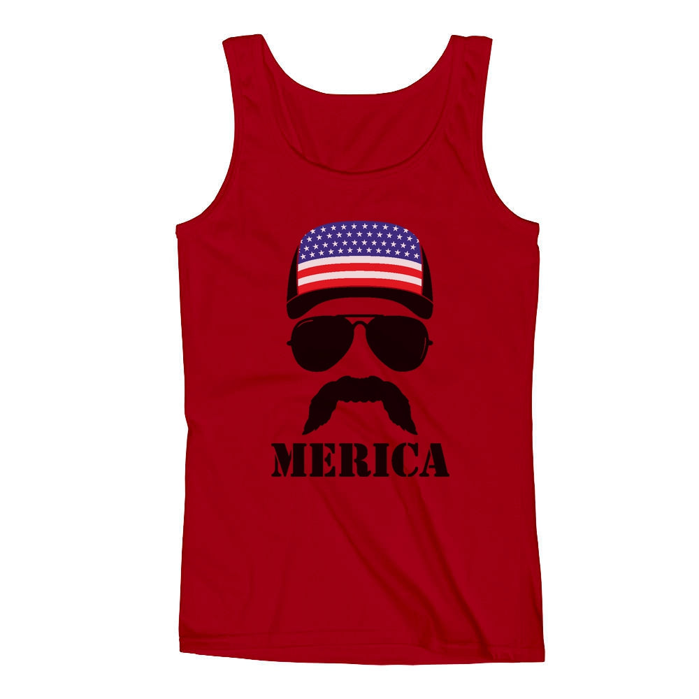 American Flag Cap hat Men's Tank Top - Red 3