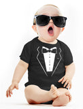 Thumbnail Tuxedo With Bow Tie Baby Boy Baby Bodysuit Black 2