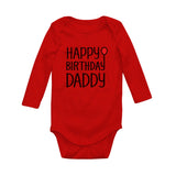 Happy Birthday Daddy Baby Long Sleeve Bodysuit 