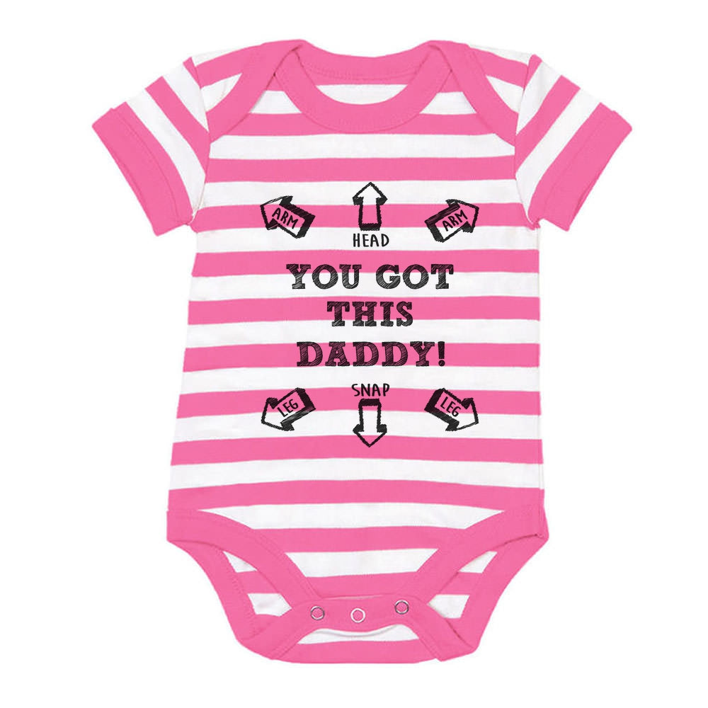 You Got This Daddy! Baby Bodysuit - pink/white 7