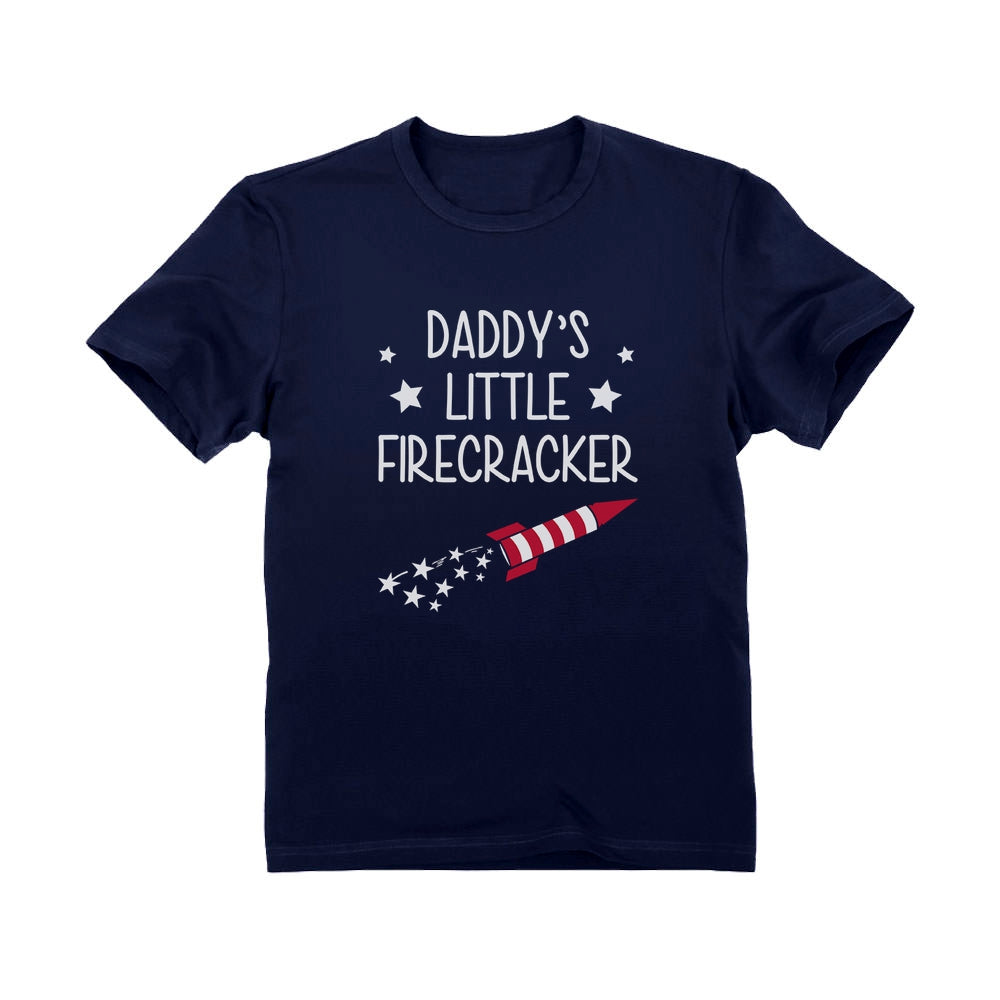 Daddy's little Firecracker! Toddler Kids T-Shirt - Navy 1