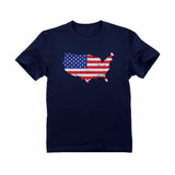 Thumbnail USA Map Youth Kids T-Shirt Navy 1