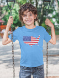 Thumbnail USA Map Youth Kids T-Shirt Gray 6