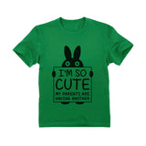 Thumbnail I'm So Cute My Parents Are Having Another Toddler Kids T-Shirt Green 3
