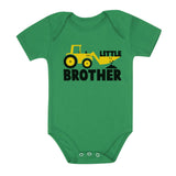 Thumbnail Little Brother Tractor Baby Boy Onesie Green 2