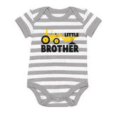 Thumbnail Little Brother Tractor Baby Boy Onesie gray/white 3
