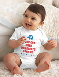 Thumbnail I Only Cry When Democrats Hold Me Baby Bodysuit Navy 1