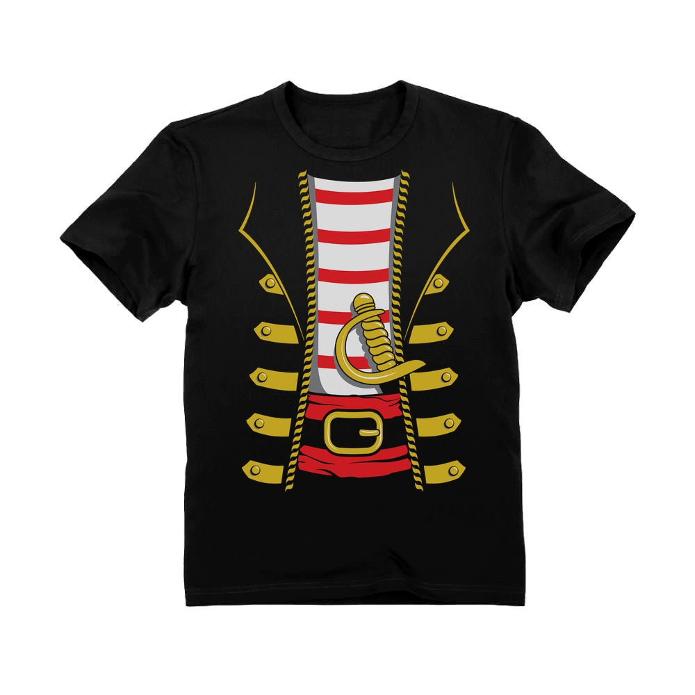 Pirate Buccaneer Costume Youth Kids T-Shirt - Black 2