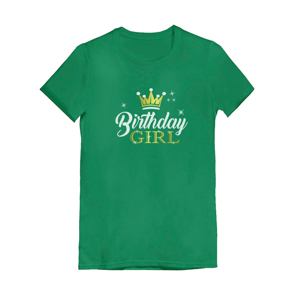 Birthday Girl Toddler Kids Girls' Fitted T-Shirt - Green 4
