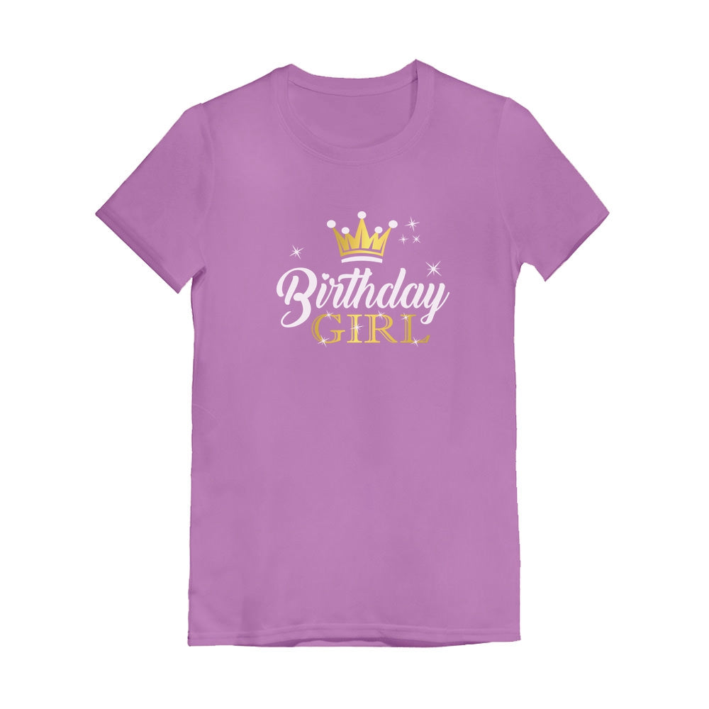Birthday Girl Toddler Kids Girls' Fitted T-Shirt - Lavender 7