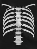 Halloween Skeleton Rib Cage Xray Front and Back Easy Costume Women T-Shirt 
