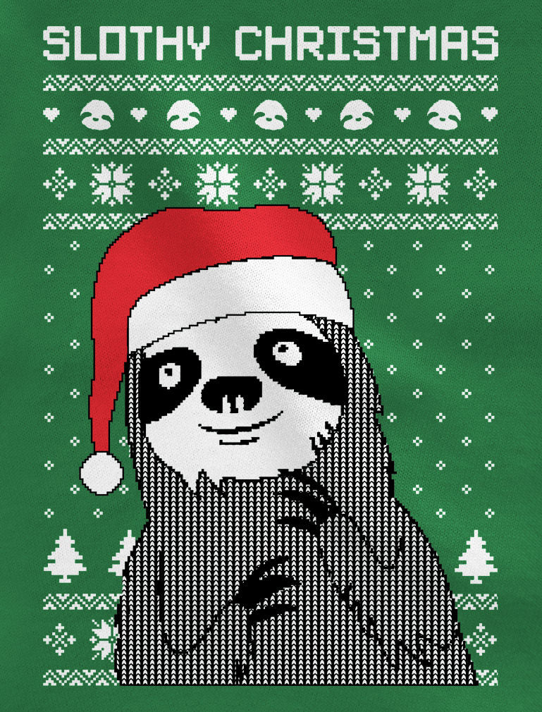 Funny Slothy Christmas Ugly Christmas Youth Kids T-Shirt - Gray 6