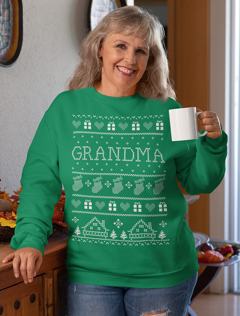 Grandma Ugly Christmas Sweater Women Sweatshirt - Red 3