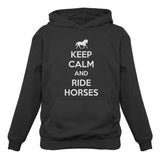 Thumbnail Keep Calm Ride Horses Women Hoodie Black 2
