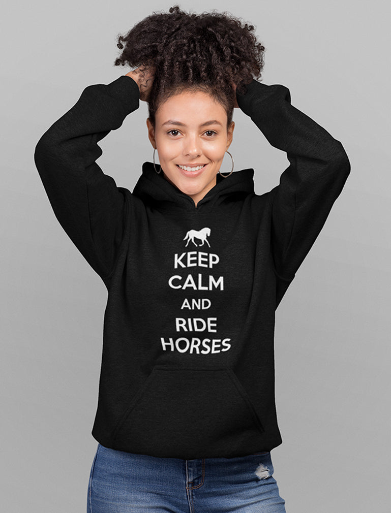 Keep Calm Ride Horses Women Hoodie - California Blue 6
