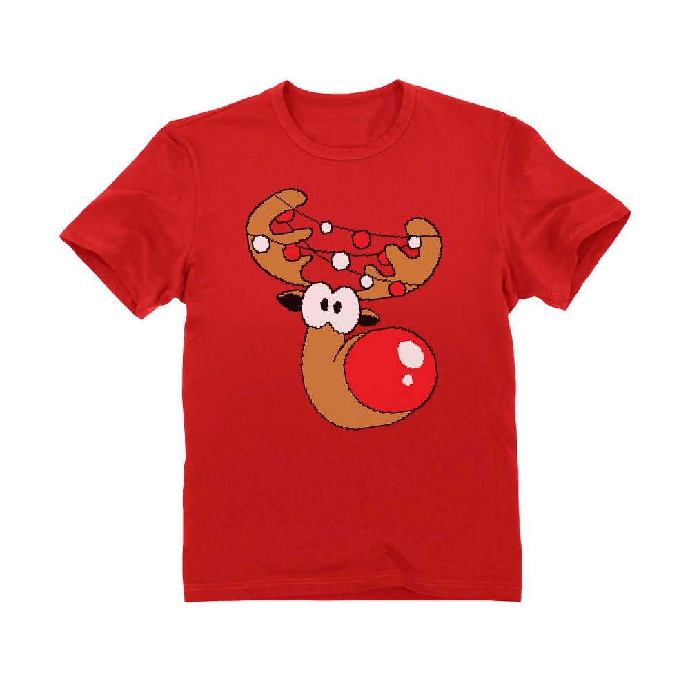 Cute Reindeer Lights Christmas Toddler T-Shirt 