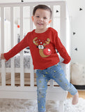 Cute Reindeer Lights Christmas Toddler Long sleeve T-Shirt 