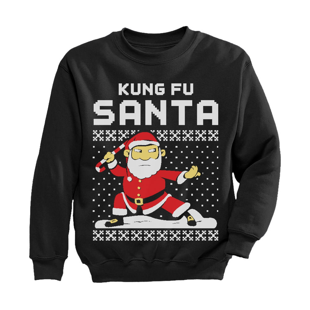 Kung Fu Santa Ugly Christmas Sweater Toddler Kids Sweatshirt 