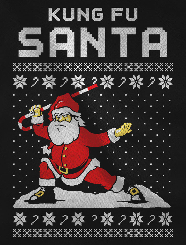Kung Fu Santa Ugly Christmas Sweater Youth Kids Long Sleeve T-Shirt – Tstars