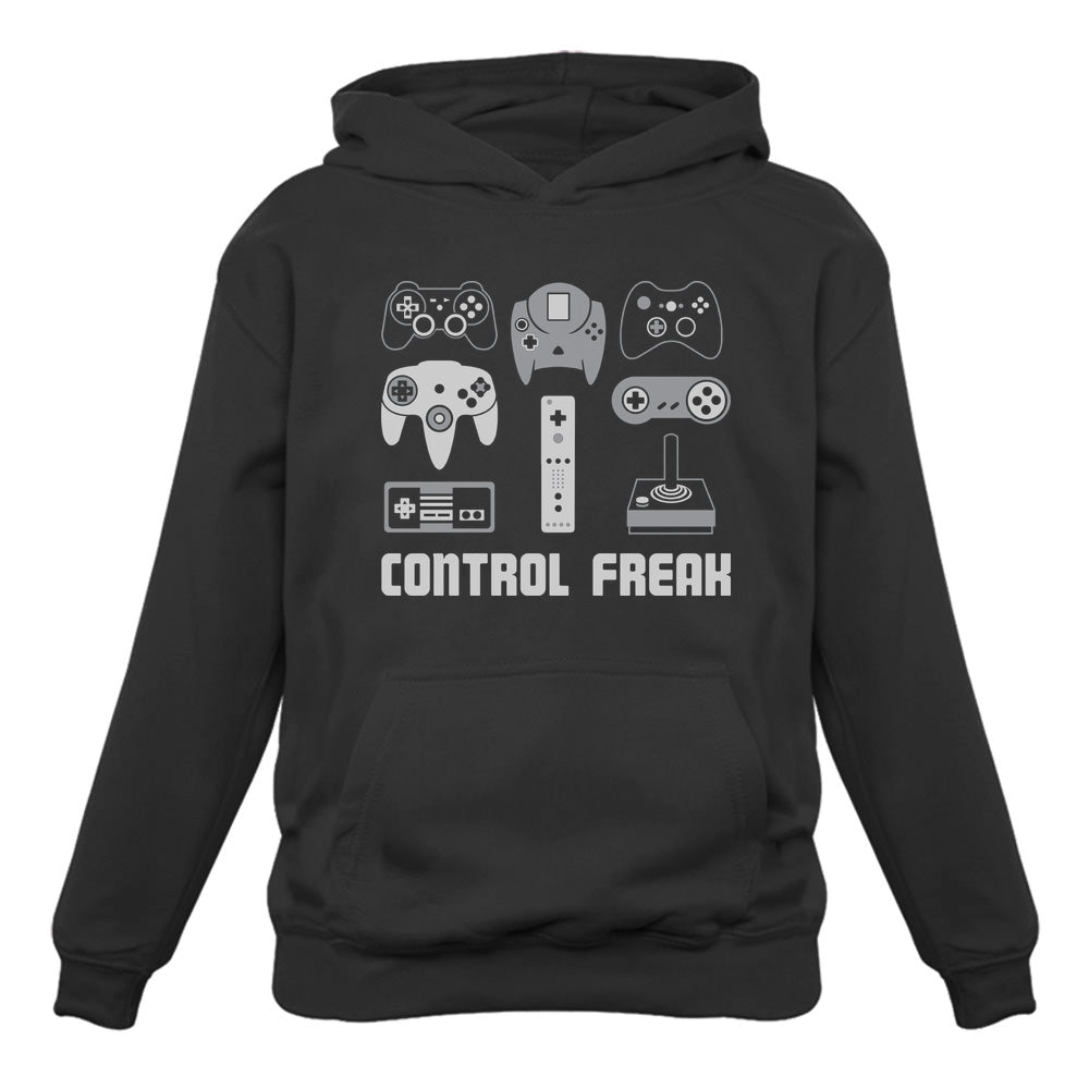 Video Game Control Freak Gamer Hoodie - Black 1
