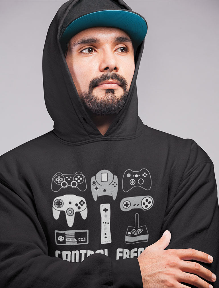 Video Game Control Freak Gamer Hoodie - Black 3