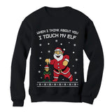 Thumbnail I Touch My Elf Ugly Christmas Sweater Women Sweatshirt Black 2