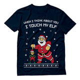 Thumbnail I Touch My Elf Ugly Christmas Sweater T-Shirt Navy 5