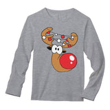 Thumbnail Reindeer Lights Christmas Long Sleeve T-Shirt Gray 3