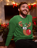 Thumbnail Reindeer Lights Christmas Long Sleeve T-Shirt Gray 5