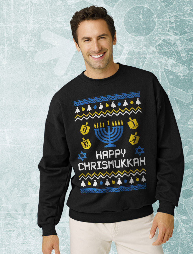 Happy Chrismukkah Hanukkah Sweatshirt - Navy 3