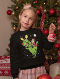 T-Rex Santa Ride Ugly Christmas Youth Kids Sweatshirt 