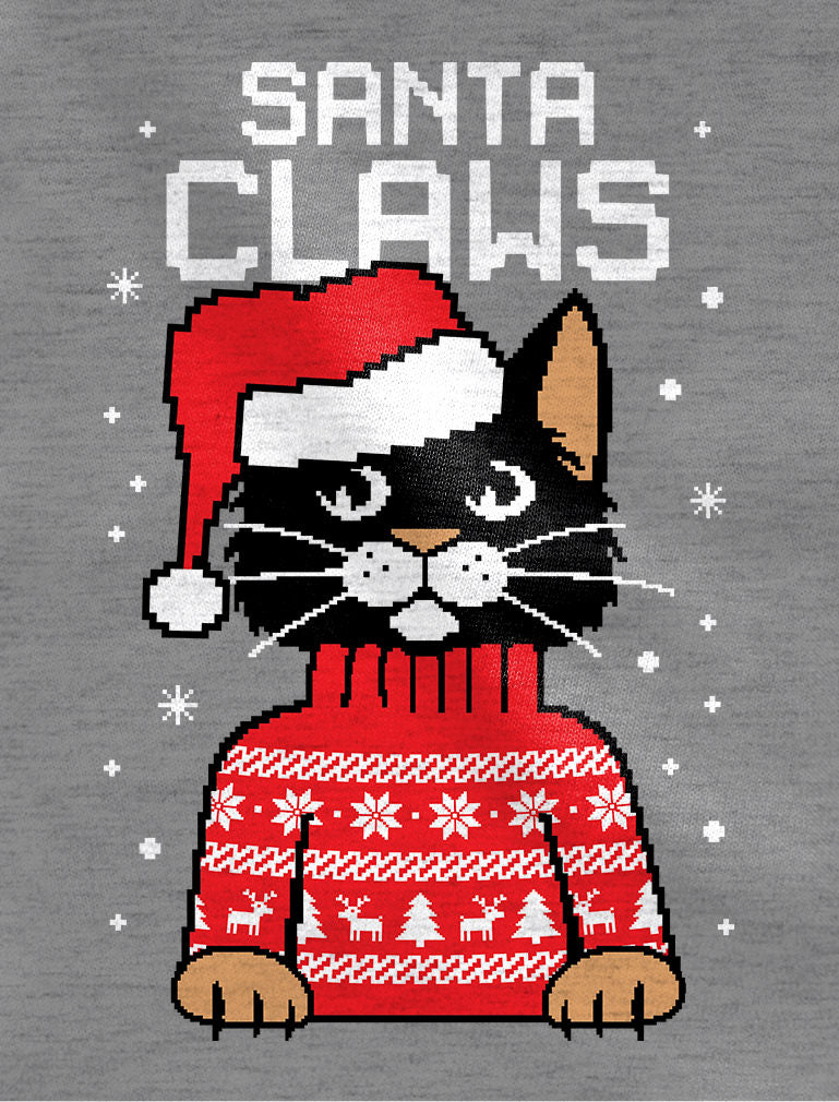 Santa Claws Ugly Christmas Sweater Women Sweatshirt - Gray 4