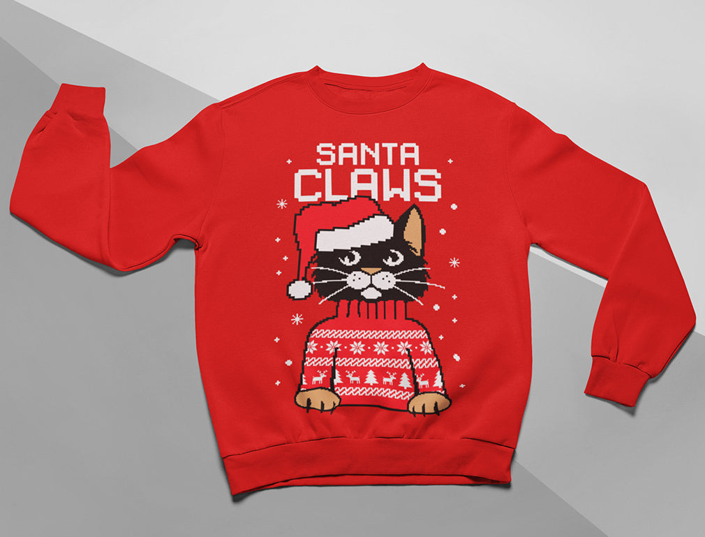Santa Claws Ugly Christmas Sweater Women Sweatshirt 