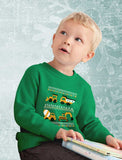 Thumbnail Tractors & Bulldozers Ugly Christmas Sweater Toddler Kids Sweatshirt Blue 3
