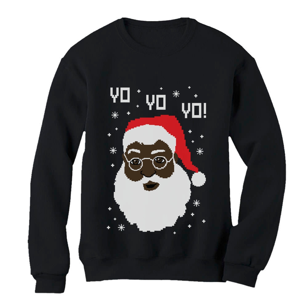 Black Santa Ugly Christmas Sweater Sweatshirt - Black 1