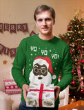 Thumbnail Black Santa Ugly Christmas Sweater Long Sleeve T-Shirt Black 3