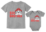 Thumbnail Paw Patrol Marshall Big Brother Little Brother Matching Outfits Shirts for Boys Kids Gray / Baby Gray 1