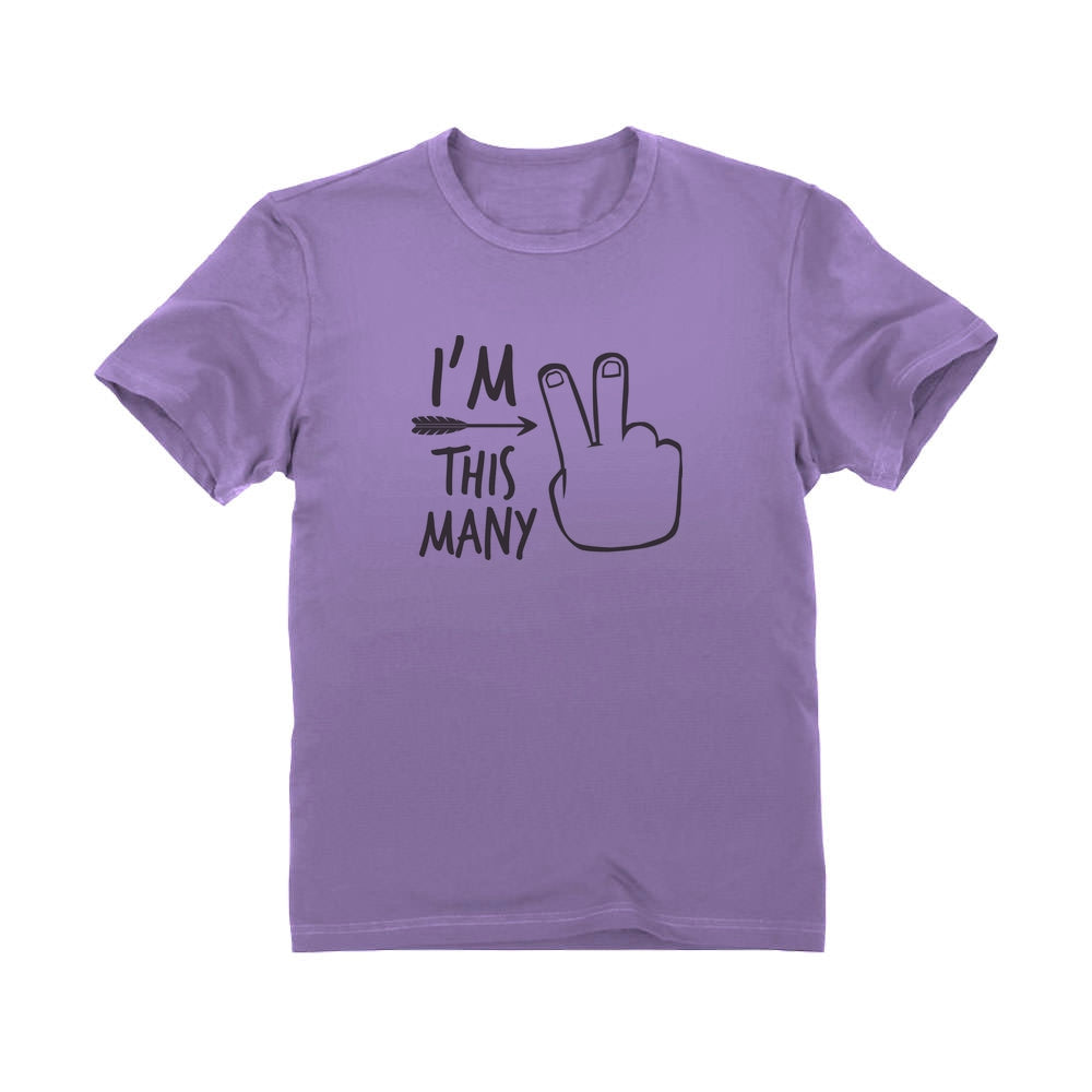 I'm This Many Two Year Old Toddler Kids T-Shirt - Lavender 6