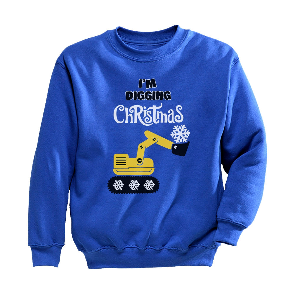 I'm Digging Christmas Toddler Kids Sweatshirt - Blue 2